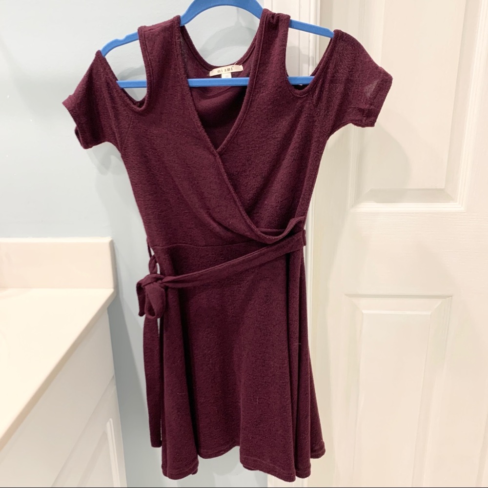 Maroon Cold Shoulder Dress Size XS